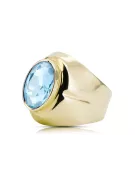 Аквамарин 14K жълто злато Пръстен Винтидж стил vrc296y